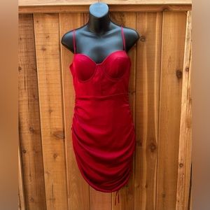 Oh Polly New & tagged red trendy corset dress